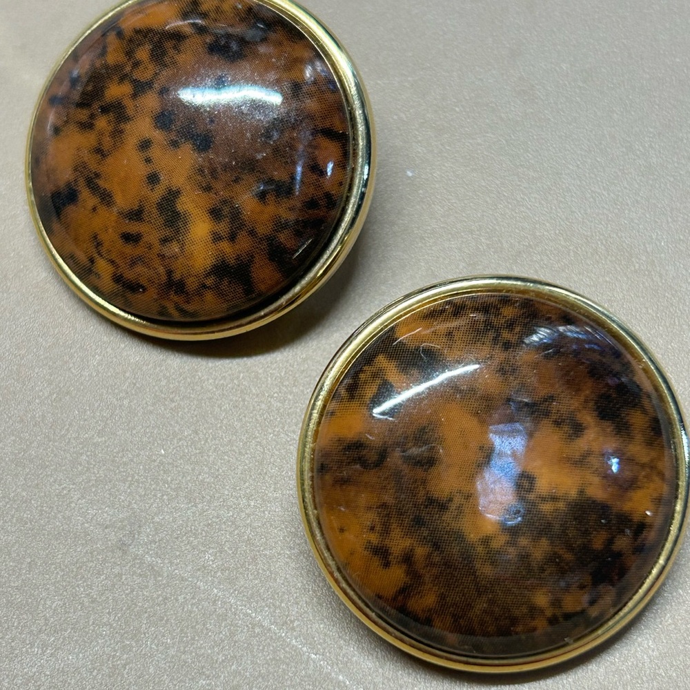 Vintage Style Clip On Leopard Earrings